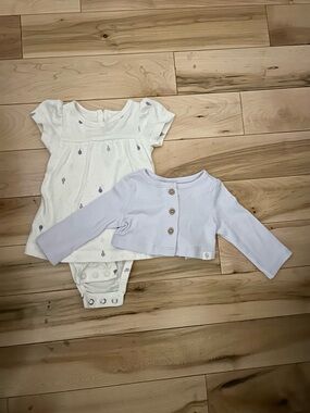 Carter's White Bodysuit with Lavender Teardrop Prints